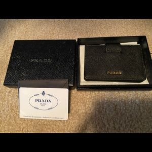 New Authentic Prada Safiano Leather Card Holder